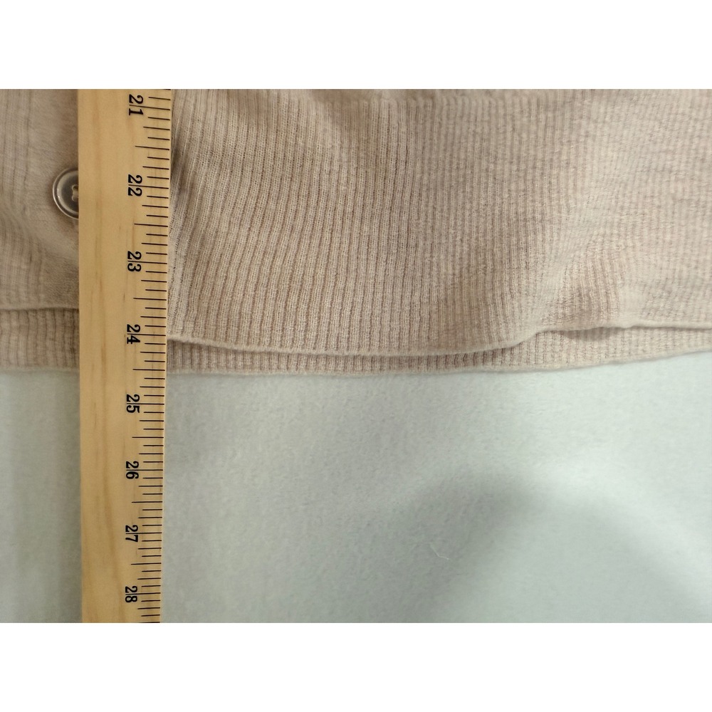 Pilcro Cardigan Sweater Small Oatmeal Wool V-Neck Minimalist Quiet Luxury - Picture 5 of 7